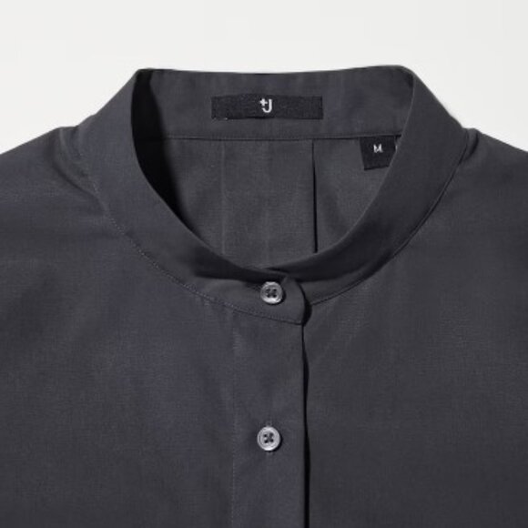 +J Uniqlo - SUPIMA Cotton Long Sleeve Stand Collar Shirt Jacket - Size XXS - Picture 7 of 16